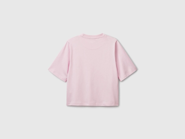 Жіноча рожева футболка Benetton артикул 3BL0E17G5 10P 25A Фото ракурс 3 - Жіноча рожева футболка Benetton артикул 3BL0E17G5 10P 25A