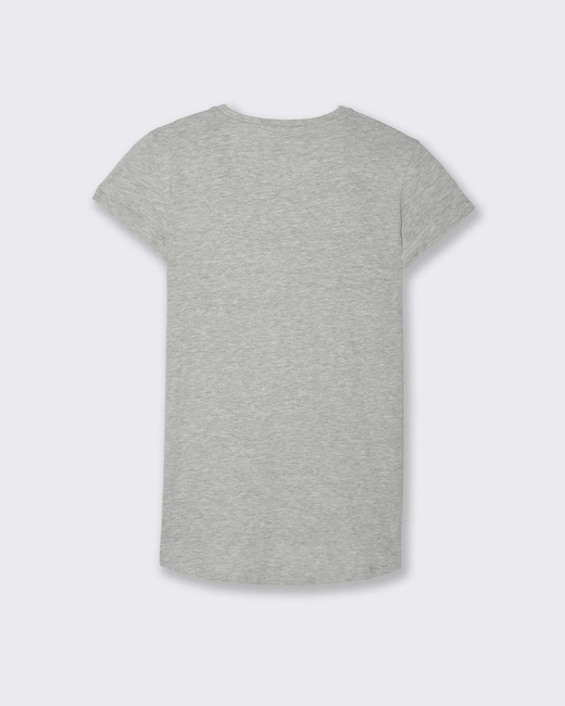 Жіноча сіра футболка Piazza Italia артикул 50031 LIGHT GREY MELANGE SS2025 Фото ракурс 4 - Жіноча сіра футболка Piazza Italia артикул 50031 LIGHT GREY MELANGE SS2025