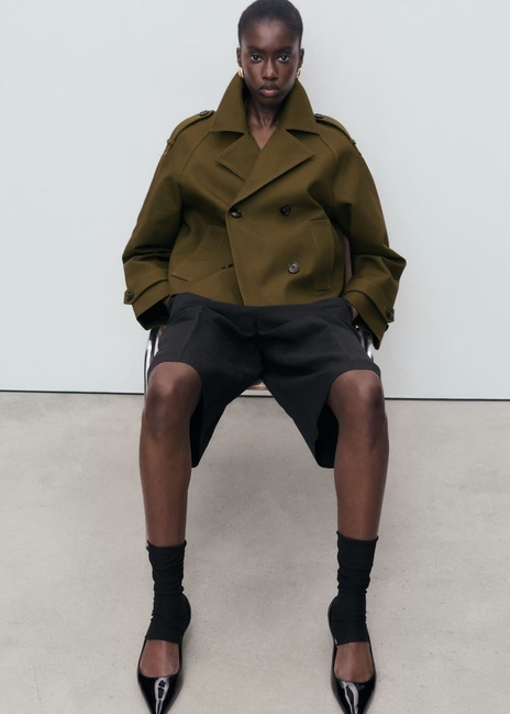 Жіночий хакі плащ Mango артикул 17045161 37 1 season Фото ракурс 5 - Жіночий хакі плащ Mango артикул 17045161 37 1 season