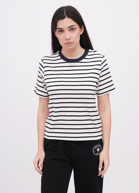 Жіноча синя футболка EQUILIBRI артикул W213 103 000 NAVY BLUE FW2025 Фото ракурс 1 - Жіноча синя футболка EQUILIBRI артикул W213 103 000 NAVY BLUE FW2025