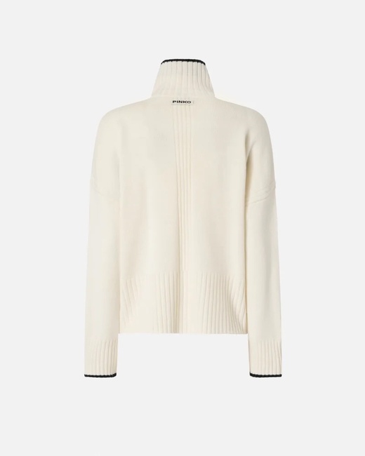 Жіночий молочний джемпер Pinko артикул 105446-A2Q9 Z13 FW2025 Фото ракурс 6 - Жіночий молочний джемпер Pinko артикул 105446-A2Q9 Z13 FW2025