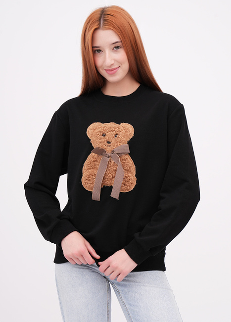 Женский черный свитшот EQUILIBRI артикул W231 041 000 Black FW2025 Фото ракурс 1 - Женский черный свитшот EQUILIBRI артикул W231 041 000 Black FW2025