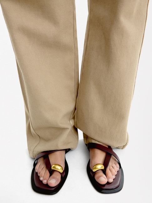 Фото ракурс 5 - Жіночі бордові босоніжки Parfois артикул 231885 _BU SS2025