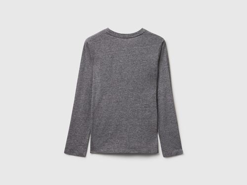 Фото ракурс 2 - Сірий лонгслів Benetton для дівчаток артикул 35RYC10QE.G 507 25A