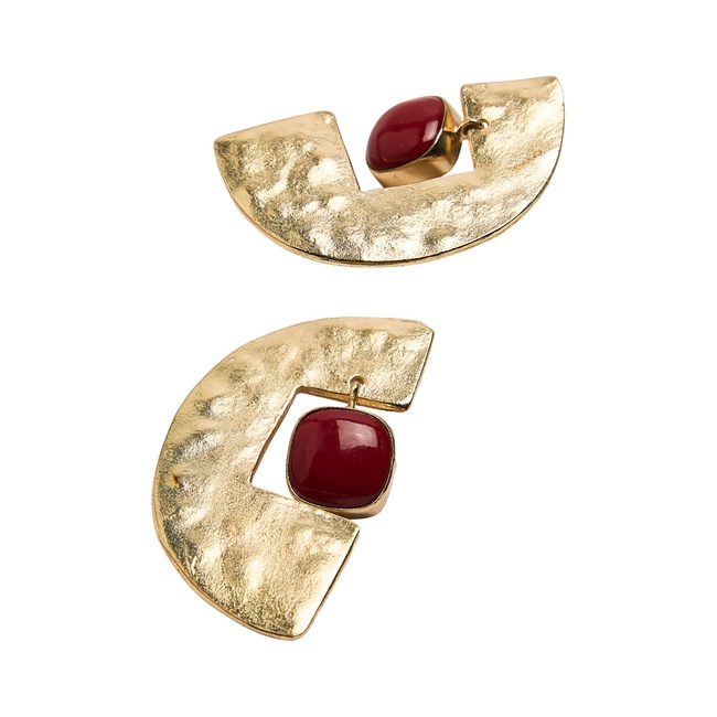Жіночі золото-червоні сережки Parfois артикул 237743 _RD FW2025 Фото ракурс 2 - Жіночі золото-червоні сережки Parfois артикул 237743 _RD FW2025