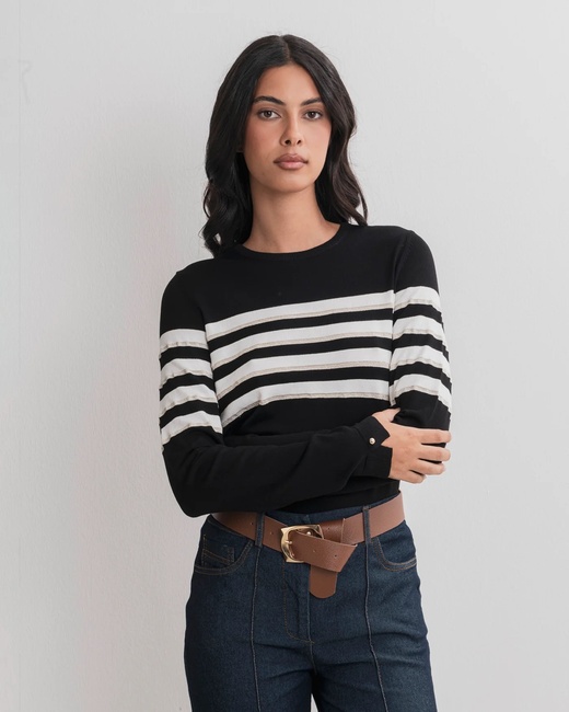 Жіночий чорний джемпер Piazza Italia артикул 61565 VAR 1 FW2025 Фото ракурс 1 - Жіночий чорний джемпер Piazza Italia артикул 61565 VAR 1 FW2025