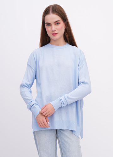 Фото ракурс 1 - Жіночий синій джемпер EQUILIBRI артикул W345 020 000 Blue FW2025