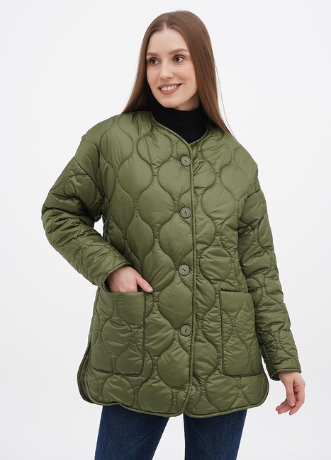 Фото ракурс 1 - Женская хаки куртка EQUILIBRI  артикул IO Jacket MN Khaki FW2024