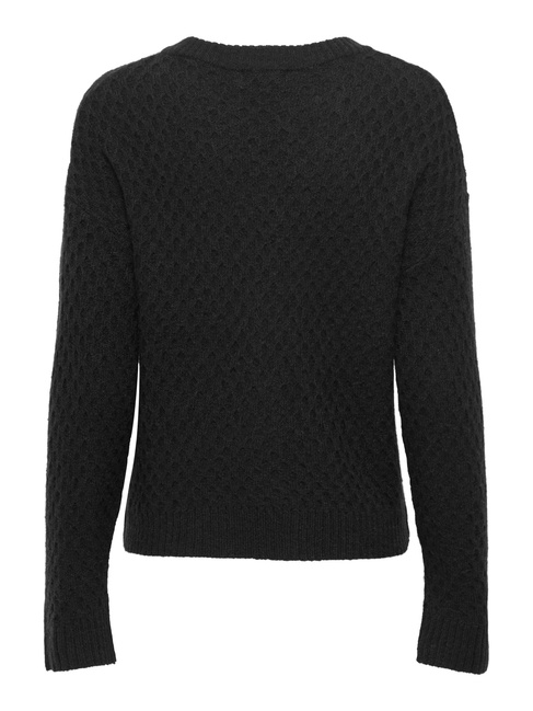 Женский черный джемпер Only артикул 15328356 Black FW2025 Фото ракурс 4 - Женский черный джемпер Only артикул 15328356 Black FW2025