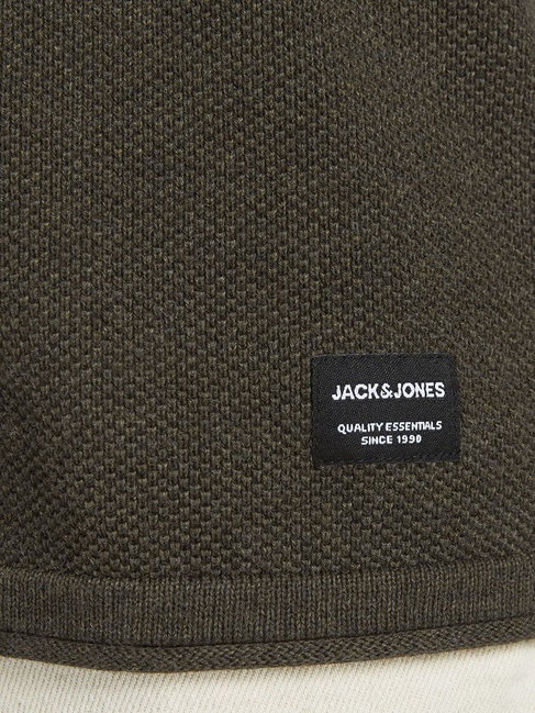 Фото ракурс 3 - Мужской зелёный джемпер Jack & Jones  артикул 12157321 OLIVE NIGHT FW2024