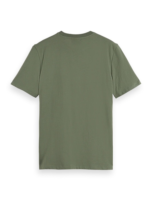 Фото ракурс 6 - Мужская зеленая футболка SCOTCH & SODA артикул 181298 300 FW2025