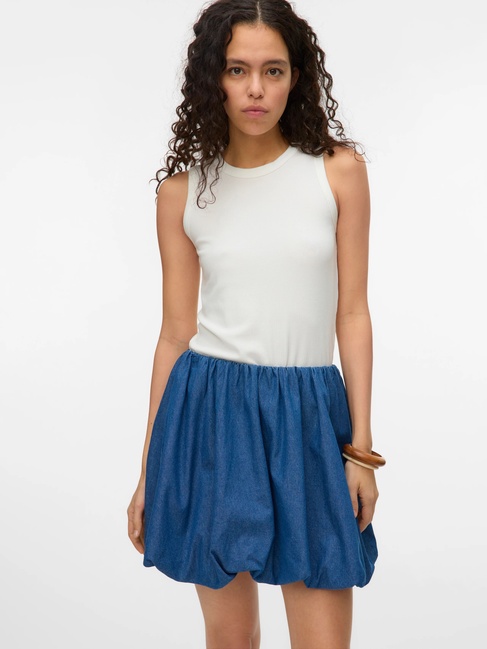 Фото ракурс 6 - Женская синяя юбка Vero Moda артикул 10334201 Medium Blue Denim SS2025