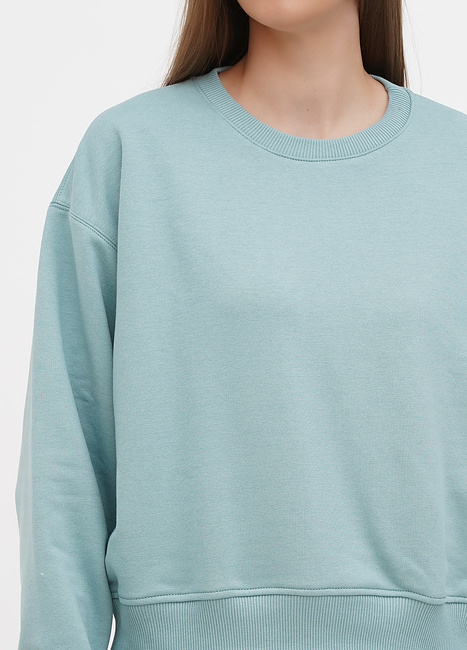 Фото ракурс 4 - Женский голубой свитшот EQUILIBRI артикул OD 3 Sweatshirt mint SS2024