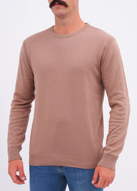 Фото ракурс 3 - Чоловічий бежевий джемпер EQUILIBRI артикул M345 002 000 Beige FW2025