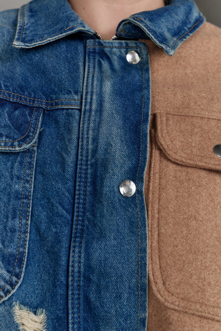 Женский синий жакет EQUILIBRI артикул BW572002 000 Blue FW2025 Фото ракурс 3 - Женский синий жакет EQUILIBRI артикул BW572002 000 Blue FW2025