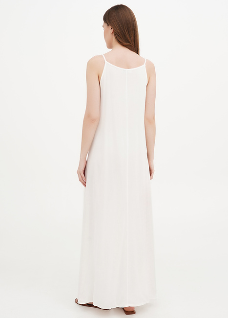 Жіночий білий сарафан EQUILIBRI артикул W451 011 000 White SS2025 Фото ракурс 2 - Жіночий білий сарафан EQUILIBRI артикул W451 011 000 White SS2025