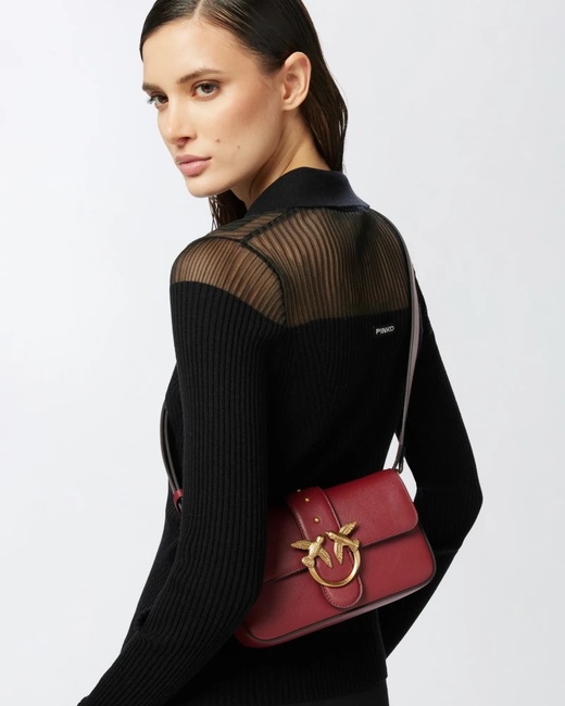 Жіноча бордова сумка Pinko артикул 104340-A0QO Y1HQ FW2025 Фото ракурс 5 - Жіноча бордова сумка Pinko артикул 104340-A0QO Y1HQ FW2025