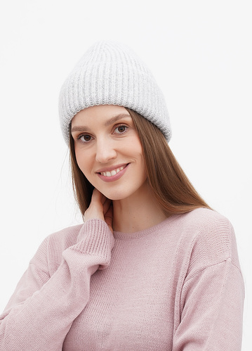 Фото ракурс 1 - Женская серая шапка EQUILIBRI артикул W SW Hat Lory 2 Grey FW2024