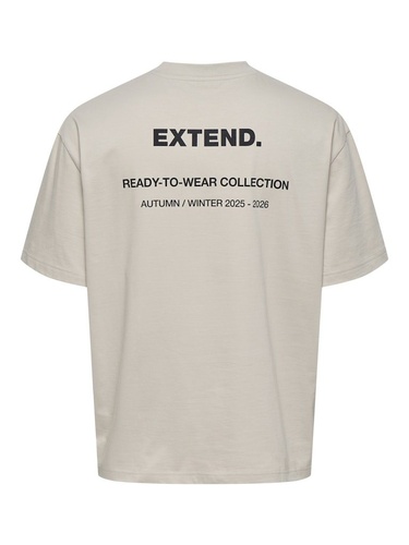 Фото ракурс 2 - Чоловіча бежева футболка ONLY & SONS артикул 22035505 silver lining FW2025