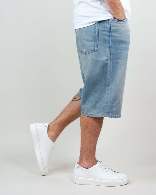 Фото ракурс 6 - Мужские синие шорты Jack & Jones артикул 12278049 Blue denim FW2025