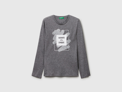 Фото ракурс 1 - Сірий лонгслів Benetton для дівчаток артикул 35RYC10QE.G 507 25A