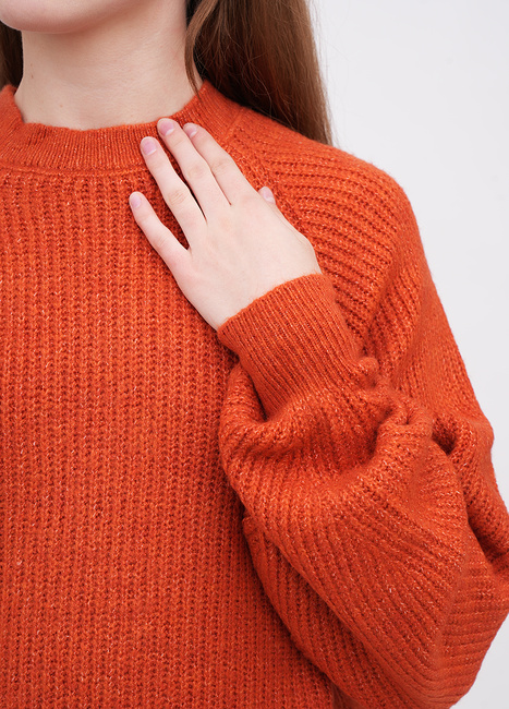 Женский оранжевый свитер EQUILIBRI артикул W342 081 000 Orange FW2025 Фото ракурс 4 - Женский оранжевый свитер EQUILIBRI артикул W342 081 000 Orange FW2025