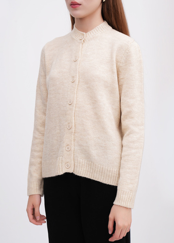 Фото ракурс 2 - Жіночий бежевий кардиган EQUILIBRI артикул W343 012 000 Beige FW2025