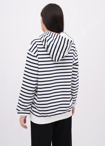 Фото ракурс 2 - Жіноче білe худі EQUILIBRI артикул W232 013 000 White FW2025