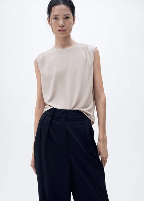 Фото ракурс 1 - Жіноча бежева футболка Mango артикул 87039217 06 8 season