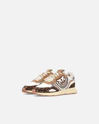 Фото ракурс 1 - Женские коричневые кроссовки Pinko артикул SS0087-P121 M36 FW2025