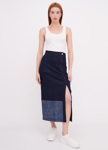 Фото ракурс 1 - Жіноча синя спiдниця EQUILIBRI артикул BW562001 000 NAVY BLUE FW2025