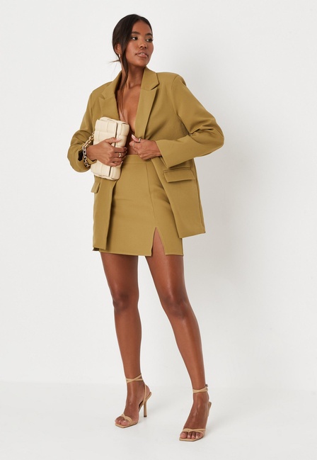 Фото ракурс 4 - Жіноча хакі спiдниця Missguided  артикул S21042896 Khaki FW2022