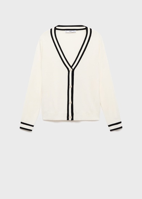 Женский молочный кардиган Mango артикул 17045799 05 1 season Фото ракурс 3 - Женский молочный кардиган Mango артикул 17045799 05 1 season