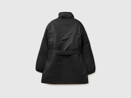 Фото ракурс 2 - Жіноча чорна куртка Benetton артикул 2NIWDN08R 100 25I