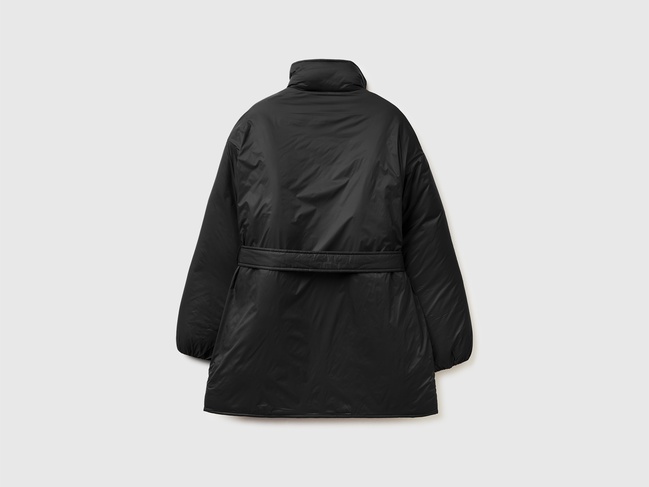 Фото ракурс 2 - Жіноча чорна куртка Benetton артикул 2NIWDN08R 100 25I