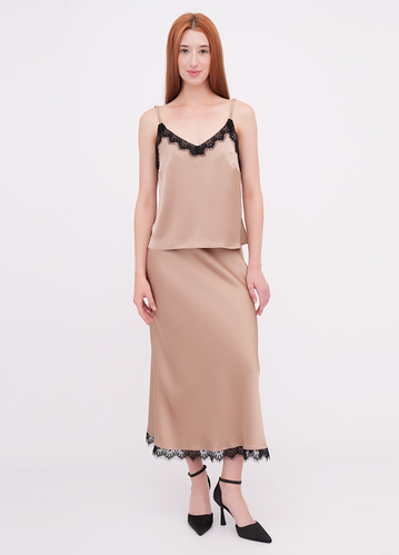 Фото ракурс 1 - Жіноча коричнева спiдниця EQUILIBRI артикул BW491012 200 Mocco FW2025