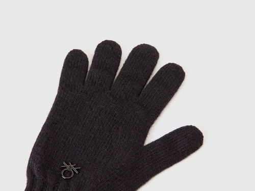 Фото ракурс 2 - Чорні рукавиці Benetton для дівчаток та хлопчиків артикул 1244CG00M.G 100 24A