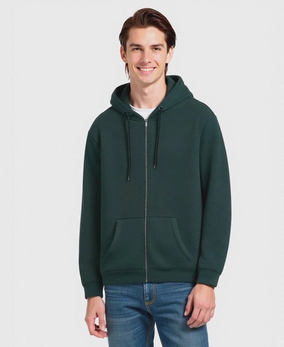 Фото ракурс 1 - Мужская зеленая олимпийка Piazza Italia артикул 63004 Dark green FW2025