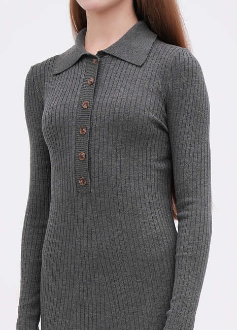 Фото ракурс 3 - Жіноча сіра сукня EQUILIBRI артикул W352 032 000 Dark grey FW2025