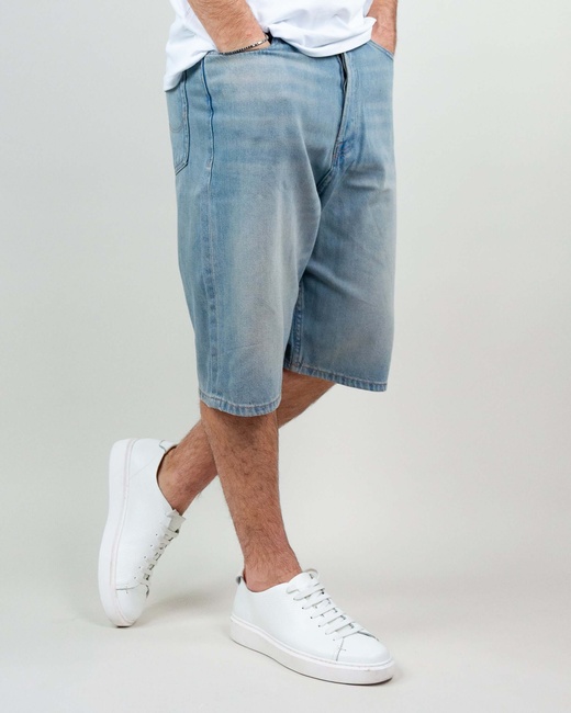 Фото ракурс 1 - Мужские синие шорты Jack & Jones артикул 12278049 Blue denim FW2025