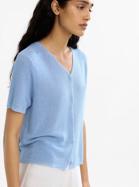 Фото ракурс 3 - Жіночий синій кардиган Parfois артикул 233936 _BL FW2025