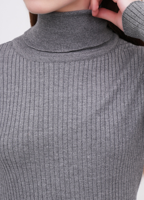 Фото ракурс 4 - Женская серая водолазка EQUILIBRI артикул W341 002 000 Grey FW2025