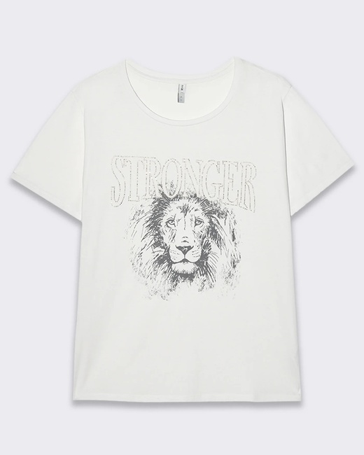 Фото ракурс 3 - Женская белая футболка Piazza Italia артикул 32599 VAR 1 SS2025