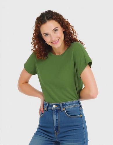 Фото ракурс 1 - Жіноча зелена футболка Piazza Italia артикул 62225 Green FW2025