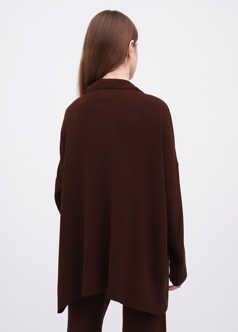 Фото ракурс 2 - Женский коричневый свитер EQUILIBRI артикул W391 037 100 Brown FW2025