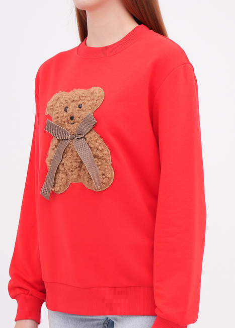 Фото ракурс 3 - Жіночий червоний світшот EQUILIBRI артикул W231 041 000 Red FW2025