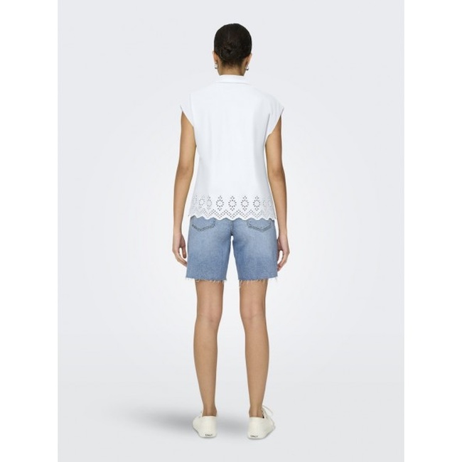 Женская белая блузка Only артикул 15342569 bright white SS2025 Фото ракурс 2 - Женская белая блузка Only артикул 15342569 bright white SS2025