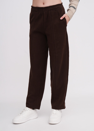 Фото ракурс 1 - Женские коричневые брюки EQUILIBRI артикул W466 038 000 Brown FW2025