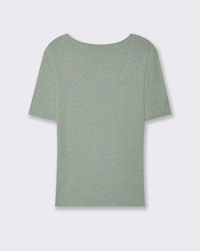 Фото ракурс 2 - Женская зеленая футболка Piazza Italia артикул 62254 Forest green FW2025