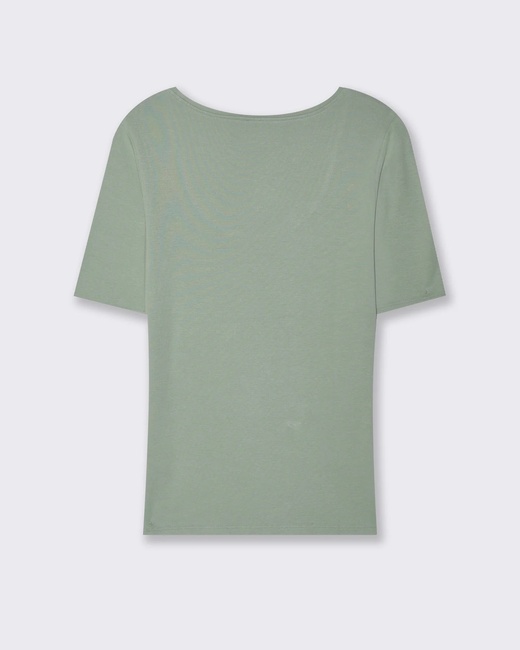 Фото ракурс 2 - Женская зеленая футболка Piazza Italia артикул 62254 Forest green FW2025